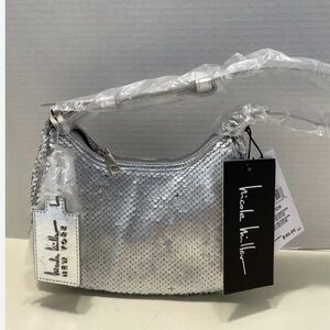 Nicole Miller Silver Sequin Women's Bag